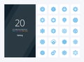 20 Setting Blue Color icon for presentation