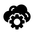 Setting cloud vector glyph flat icon Royalty Free Stock Photo