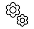 Setting configuration cog single isolated icon with outline line style Royalty Free Stock Photo