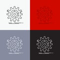 setting, data, management, process, progress Icon Over Various Background. Line style design, designed for web and app. Eps 10 Royalty Free Stock Photo