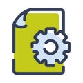 Setting document file paper page configuration single isolated icon with dash or dashed line style Royalty Free Stock Photo