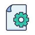 Setting document file paper page configuration single isolated icon with filled line style Royalty Free Stock Photo
