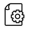 Setting document file paper page configuration single isolated icon with outline style Royalty Free Stock Photo