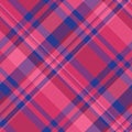 Setting fabric check textile, sketch background vector pattern. Long seamless texture plaid tartan in pink and blue colors