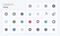 25 Setting Flat color icon pack