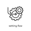 Setting flow interface symbol icon. Trendy modern flat linear ve