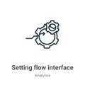 Setting flow interface symbol outline vector icon. Thin line black setting flow interface symbol icon, flat vector simple element