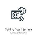 Setting flow interface symbol outline vector icon. Thin line black setting flow interface symbol icon, flat vector simple element