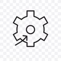 Setting flow interface vector linear icon isolated on transparent background, Setting flow interface transparency concept can be u Royalty Free Stock Photo