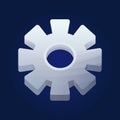 Setting gear icon, game button symbol in cartoon style isolated. Ui, gui asset, design element Royalty Free Stock Photo