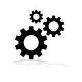 Setting gear icon. Simple vector filled flat settings gear icon. Royalty Free Stock Photo