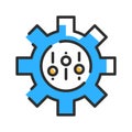 Setting gear line icon. App setting button. Help option setting logo. Vector illutration concept Royalty Free Stock Photo