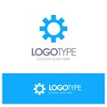 Setting, Gear, Logistic, Global Blue Solid Logo with place for tagline Royalty Free Stock Photo
