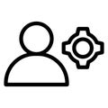 setting gear vector line icon Royalty Free Stock Photo