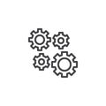 Setting Gears, cogwheels line icon