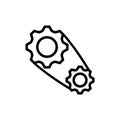 Setting gears icon in black. Vector on isolated white background. EPS 10