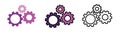 Setting gears icon. Line, glyph and filled outline colorful version, clock gear outline and filled vector sign. Royalty Free Stock Photo