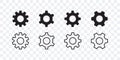 Setting gears icons. Gear signs flat and linear. Vector scalable graphics Royalty Free Stock Photo
