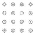 Setting gears line icons set