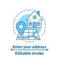 Setting home address concept icon