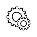 Black line icon for Setting, circle and cog Royalty Free Stock Photo