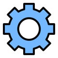 Setting icon in flat line style representing configuration customization and system preferences ideal for software tools and Royalty Free Stock Photo