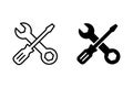 Setting icon vector. Wrench and screwdriver icon, Repair sign vector illustrations Royalty Free Stock Photo