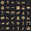 Setting icons set, simple style Royalty Free Stock Photo