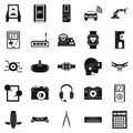 Setting icons set, simple style Royalty Free Stock Photo