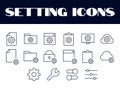 Setting Icons Set Vector. Setting Line Icons illustration. Setting Gears Icon Royalty Free Stock Photo