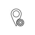 Setting, location icon. Simple thin line, outline vector of location icons for ui and ux, website or mobile application