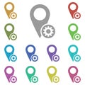 Setting, location multi color icon. Simple glyph, flat vector of location icons for ui and ux, website or mobile application Royalty Free Stock Photo