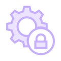 Setting lock color line icon Royalty Free Stock Photo