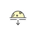 Setting moon filled outline icon