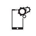 setting parameters, mobile smartphone icon illustration. Flat design style