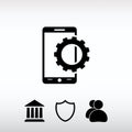 Setting parameters, mobile smartphone icon, vector illustration. Royalty Free Stock Photo