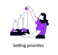 Setting priorities, planning life and business. Time management, strategy concept. Person organizing important tasks