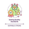 Setting quality standarts concept icon