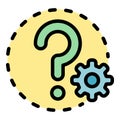 Setting question icon color outline vector Royalty Free Stock Photo