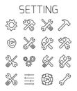 Setting related vector icon set.