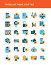 Setting and repair flat icon pack Royalty Free Stock Photo