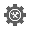 Setting, service tools, configuration, gear icon. Gray vector graphics Royalty Free Stock Photo