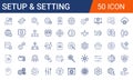 Setting and Setup icon set. Containing Configuration, option, settings, control , and more. editable stroke. Royalty Free Stock Photo