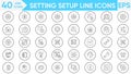Setting Setup Line Icons Vector And Illustrator Set