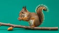 The setting is simple emphasizing the squirrel and its activity Royalty Free Stock Photo