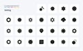 25 Setting Solid Glyph icon pack. Vector icons illustration