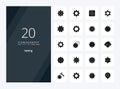 20 Setting Solid Glyph icon for presentation. Vector icons illustration