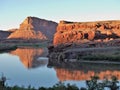 Colorado River Sunset Reflections near Moab Royalty Free Stock Photo
