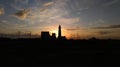 Sunset at Dungeness lighthouse and power station