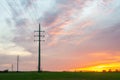 Flemish landscape at sunset Royalty Free Stock Photo